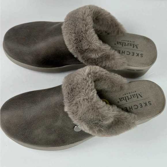 Martha Stewart x Skechers Pier-Lite Mules Cozy High Dark Taupe SZ: 9 NWOB - Picture 4 of 12